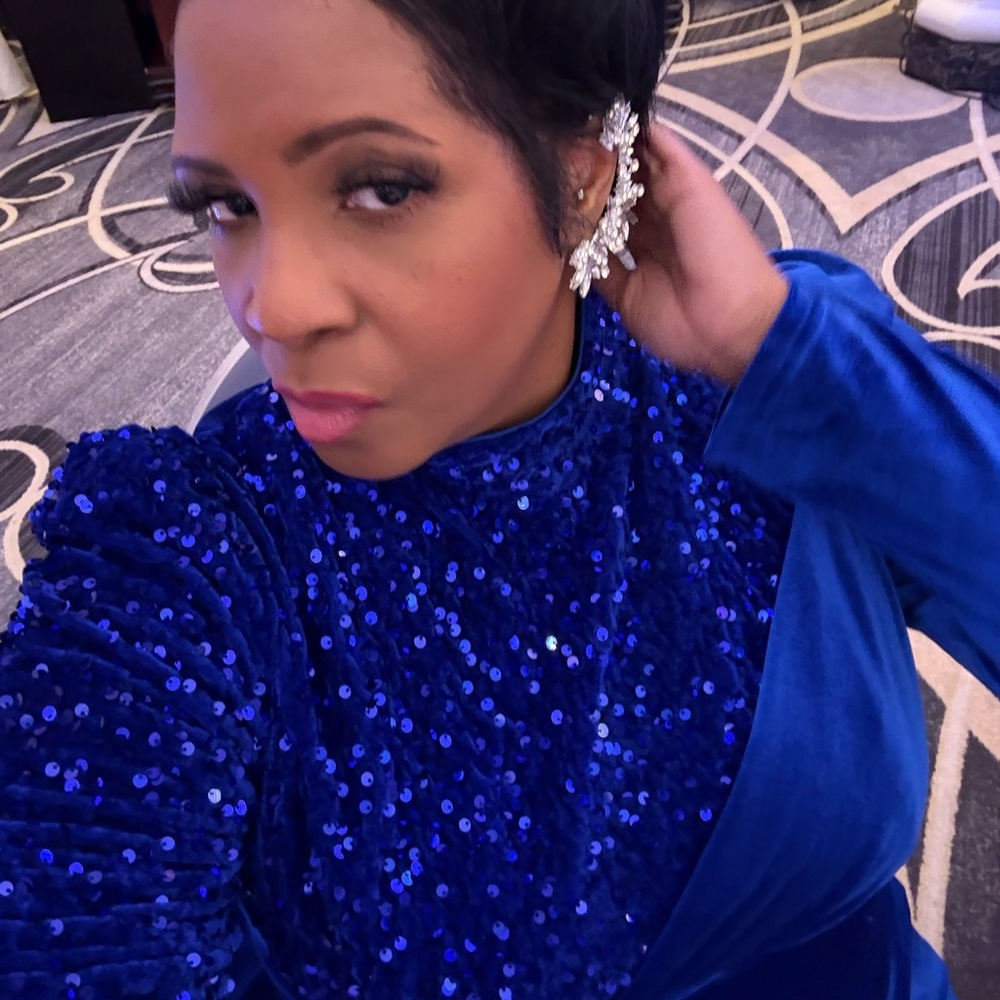 Elegant Blue Sequin Dress